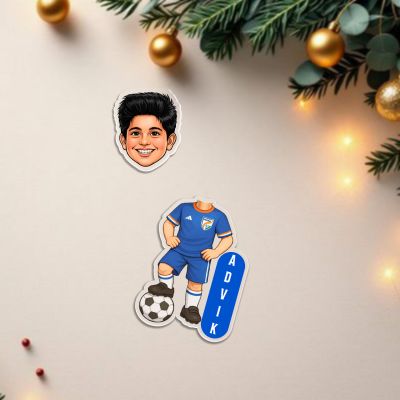 Personalized Football Player Bobblehead Caricature | Unique Gift for Kids, Football Fans & Players | Ideal Birthday or Return Gift for Boys | Battery Powered Moving Head